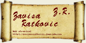 Zaviša Ratković vizit kartica